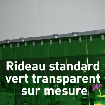 Rideau standard vert transparent sur mesure