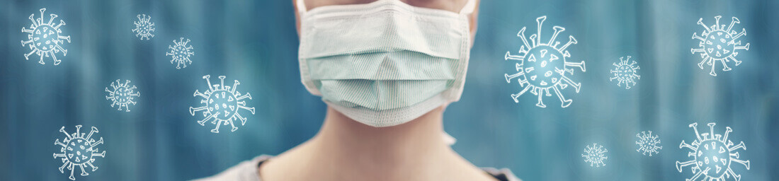 Personnel portant un masque de protection pour se protéger des virus