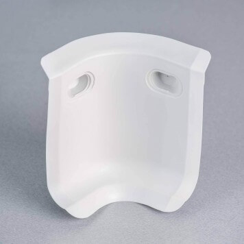 Angle interne gris-blanc pour plinthe PVC à lèvres souples sans bouchons