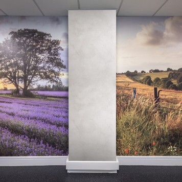 Panneau PVC imitation Béton Clair ou pierre blanche sur poteau