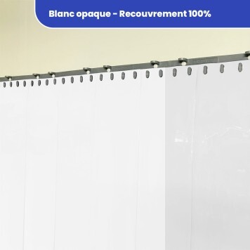 Rideau à lanières blanc opaque recouvrement 100% 2