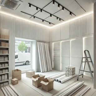 travaux de renovation dans un magasin