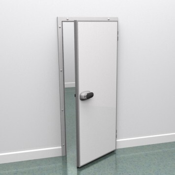 Porte Pivotante Economique pour Chambre Froide Positive RAL 9010 - Ouverture Tirant Droit