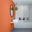 Réalisation crédence cuisine avec Panneau mural décoratif intérieur PVC Satiné Orange "Bergamot" Altro Whiterock Satins