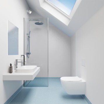 Réalisation hall d'accueil avec Panneau mural décoratif intérieur PVC Satiné Gris "Echo" Altro Whiterock Satins