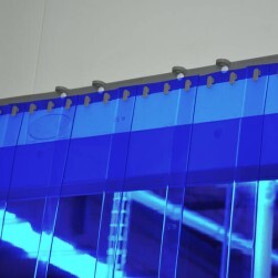 Rideau à lanières PVC Standard bleu transparent - Recouvrement 50%