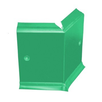 Angle interne pour plinthe Polyéthylène verte avec découpe pour U de sol