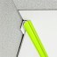 Congé d'angle interne vert key lime pour plaques PVC épaisseur 2-3 mm en situation