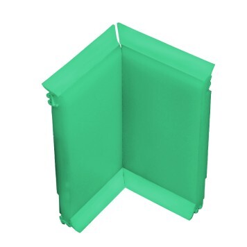Angle interne pour plinthe Polyéthylène verte avec découpe pour U de sol