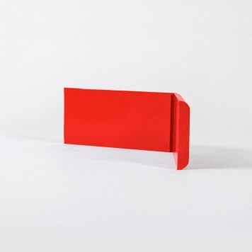 Angle externe pour lisse de protection murale PEHD rouge tranche