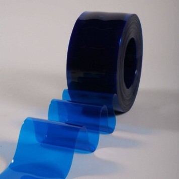 Rouleau 50m lanière PVC Standard bleu transparent 200mm x 2mm