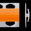 Profilé de jonction orange brillant 2 parties pour panneaux muraux ALTRO de 2,5 mm d'épaisseur