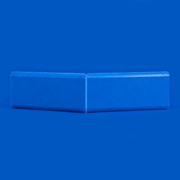 Angle externe pour lisse de protection murale Polyéthylène Bleue face