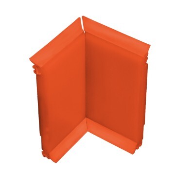 Angle interne pour plinthe Polyéthylène orange avec découpe pour U de sol