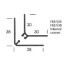 Congé d'angle interne PVC bleu twilight 30 mm x 30 mm en 2 parties Altro pour habillage angle panneaux muraux épaisseur 2,5 mm - Plan section