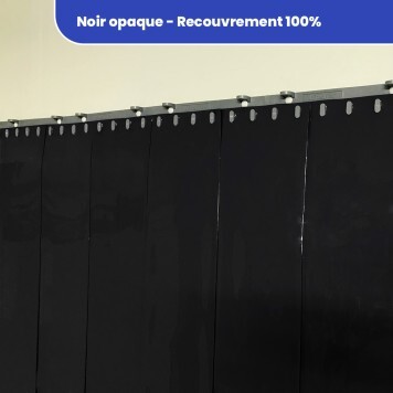 Rideau standard noir opaque recouvrement 50% 2