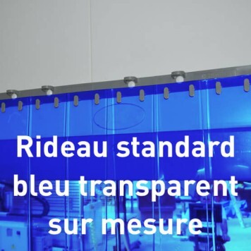 Rideau standard bleu transparent sur mesure