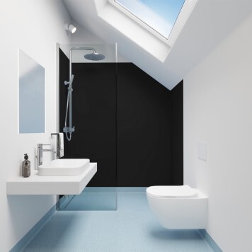 Réalisation hall d'accueil avec Panneau mural décoratif intérieur PVC Satiné Noir "Dakota" Altro Whiterock Satins