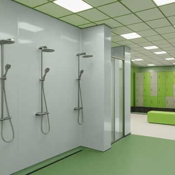 Panneau mural décoratif brillant jaune Altro Whiterock Vert Amande Ice Queen pour salle de bain 2