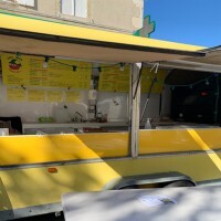 Food truck jaune et blanc