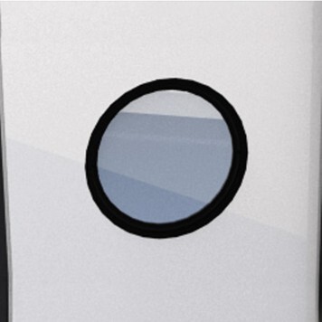 Oculus EPDM Gris Rond Ø500 en verre isolant épaisseur 60 mm pour portes de services et portes va et vient