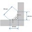 Dimensions congé d'angle avec lèvres souples posé