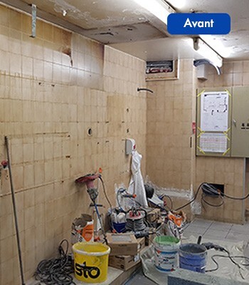 chantier d'une cuisine avant rénovation