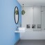 Réalisation parois de douche avec Panneau mural décoratif intérieur PVC Satiné Bleu "Flint" Altro Whiterock Satins
