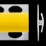 Profilé de jonction jaune brillant 2 parties pour panneaux muraux ALTRO de 2,5 mm d'épaisseur
