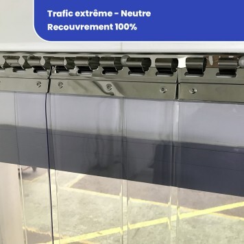 Rideau à lanières trafic intensif standard neutre recouvrement 36% (729) 2