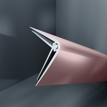 Baguette d'angle externe (sortant) PVC rose blush 40 mm x 40 mm en 2 parties ALTRO pour panneaux muraux épaisseur 2,5 mm
