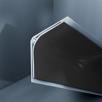 Congé d'angle interne PVC noir liquorice 30 mm x 30 mm en 2 parties Altro pour habillage angle panneaux muraux épaisseur 2,5 mm