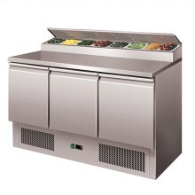 Console réfrigérateur et saladière pour foodtruck et snacking