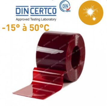 Rouleau laniere PVC soudure EN1598 rouge au metre