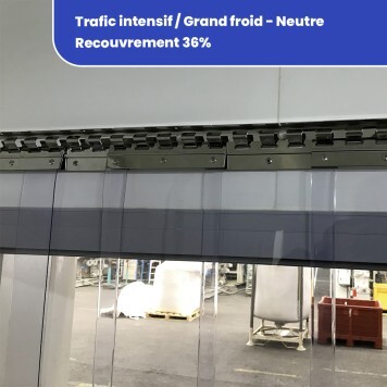 Rideau à lanières trafic intensif grand froid neutre recouvrement 36% (460) 2