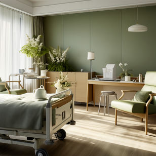 chambre avec plaques pvc vertes