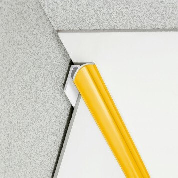 Congé d'angle interne jaune taxi cab pour plaques PVC épaisseur 2-3 mm en situation