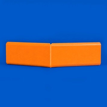 Angle externe pour lisse de protection murale PEHD orange face