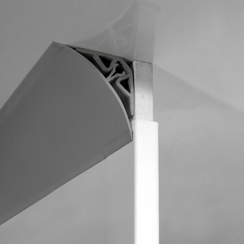 Anglerond gris profilés mâle femelle pour-arrondir les angles avec support