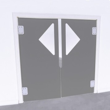 Porte Va et Vient polyéthylène gris 2 Vantaux