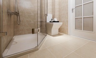 Sol de salle de bains en carrelage