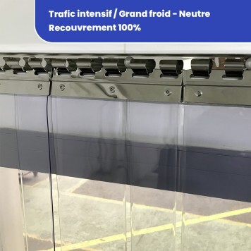 Rideau à lanières trafic intensif grand froid neutre recouvrement 100% (465) 2