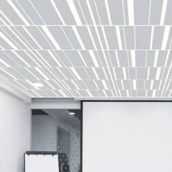 Dalle faux plafond acoustique décorative Bayadère Aluminium épaisseur 22 mm