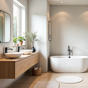 salle de bain décorée
