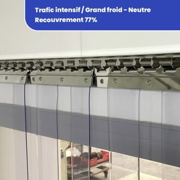 Rideau à lanières trafic intensif grand froid neutre recouvrement 77% (463) 2