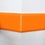 Angle externe pour lisse de protection murale PEHD orange monté