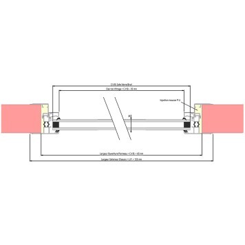 Chassis vitré isolant schéma dimensions