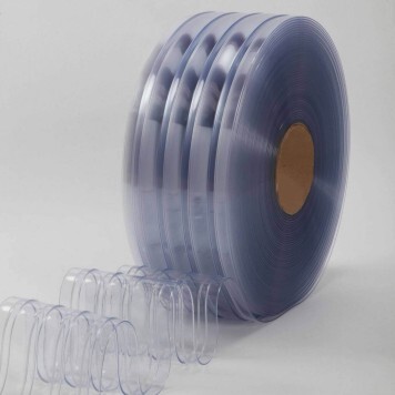 Rouleau 50m lanière PVC Standard nervuré azuré bleu 300mm x 7mm