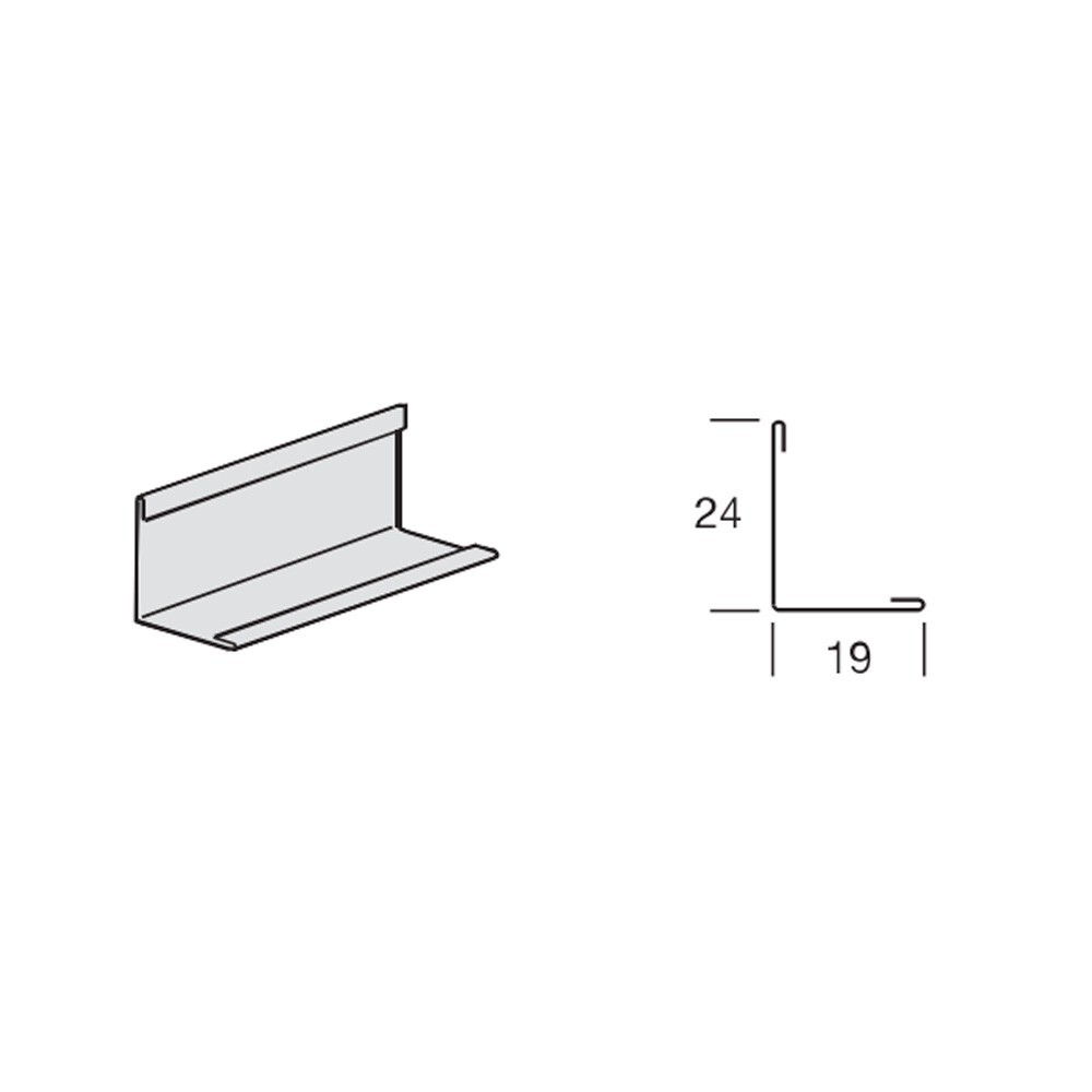 Cornière de rive blanche époxy anti-corrosion 24x19 mm L. 3,05 m