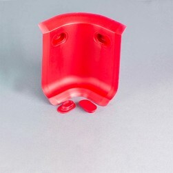 Angle interne rouge 3D pour plinthe à lèvres souples